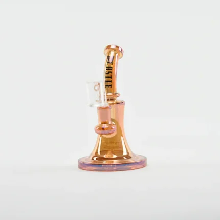 Castle Glassworks bell dab rig rose gold electroplated glass